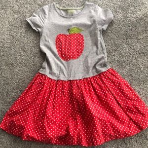 Mini boden apple polka dot dress size 7 8